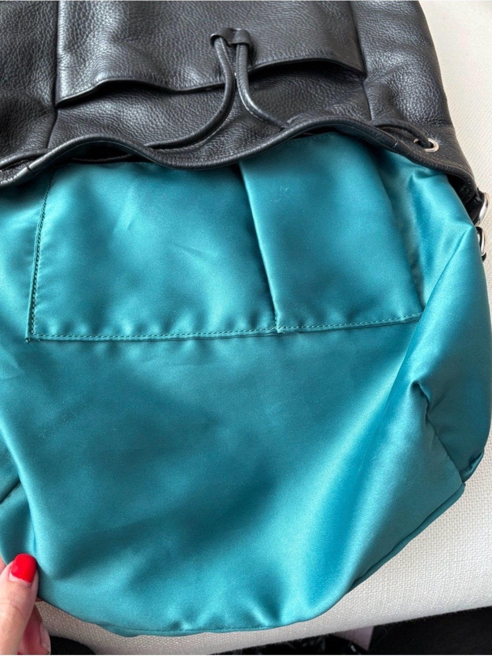 Coach Avery Black Pebbled Leather Drawstring Bucket Bag - Picture 3 of 3